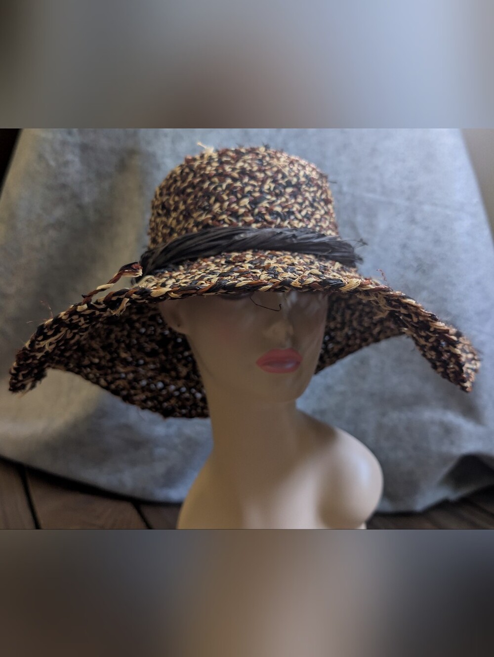 J. Crew Braided Straw Hat in Brown and Tan